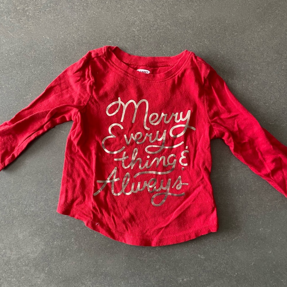 Old Navy Christmas Long Sleeve Tee | 12-18M